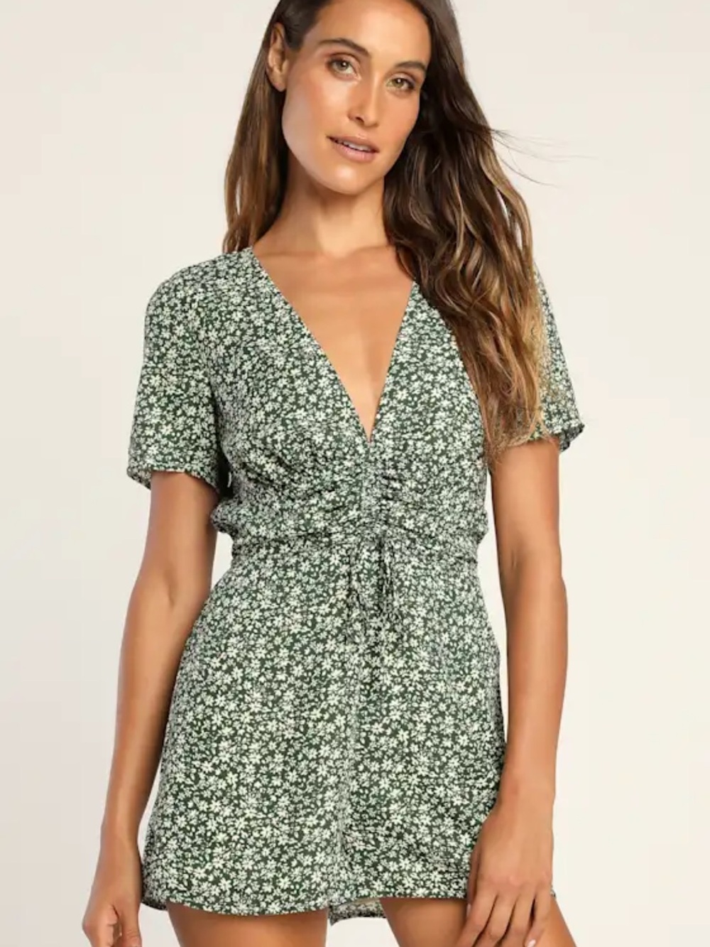NWT Lulu’s Green Floral Romper